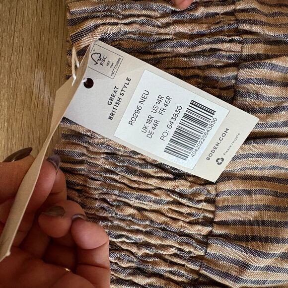 Boden Linen Shirred Waist Pants NWT - Picture 6 of 8